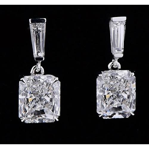 Diamant-Ohrringe 5 Karat Weißgold im Radiant Cut 14K - harrychadent.ch