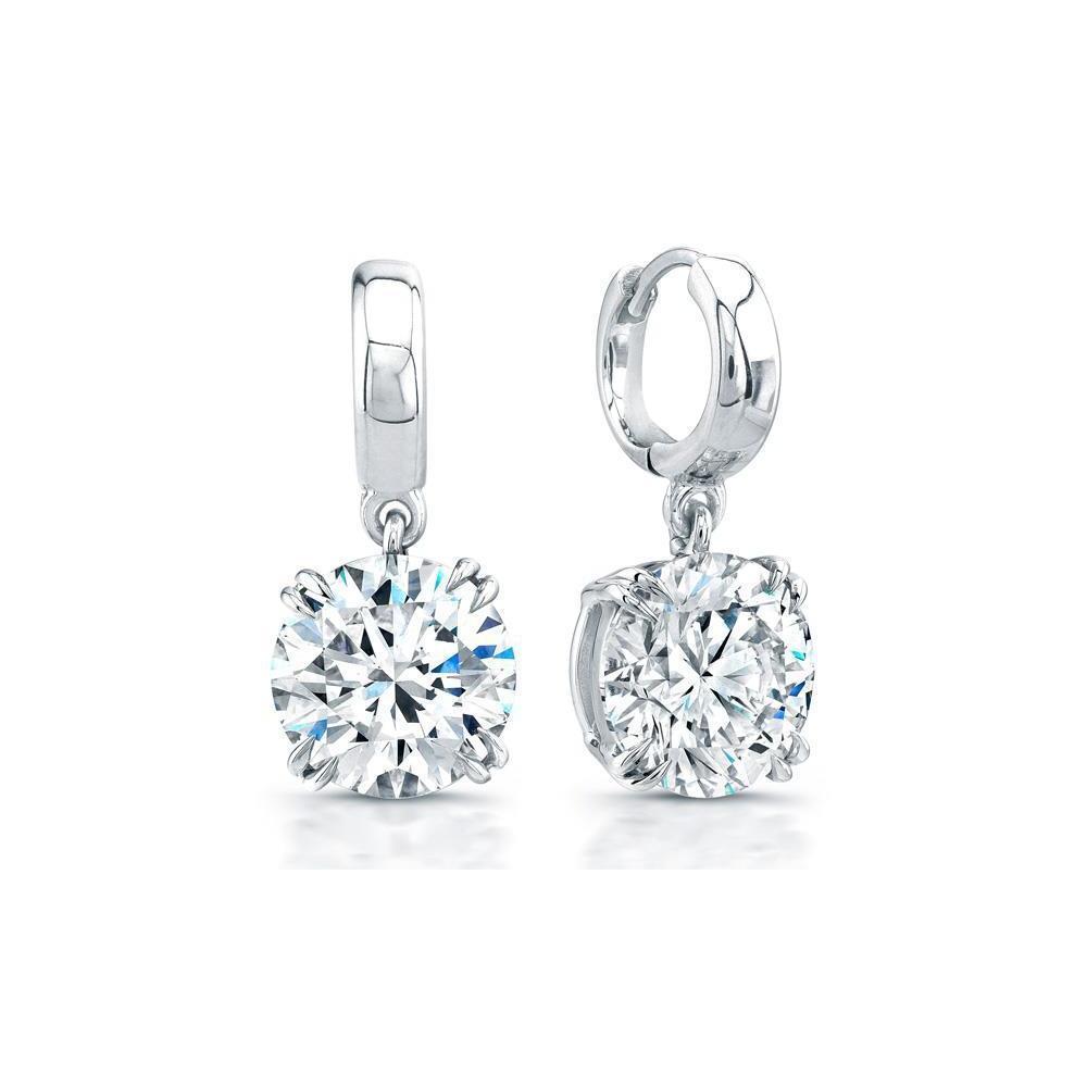 Weißgold 14K Damen Ohrhänger Diamanten 3.00 Karat F Vs1