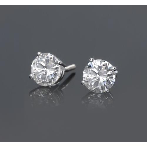 1 Karat Diamant Ohrstecker im Rundschliff - harrychadent.ch