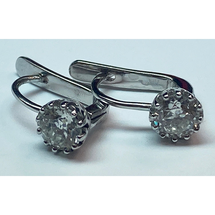 1.50 Karat alter Bergmann Cut Diamant Ohrstecker Weißgold 14K