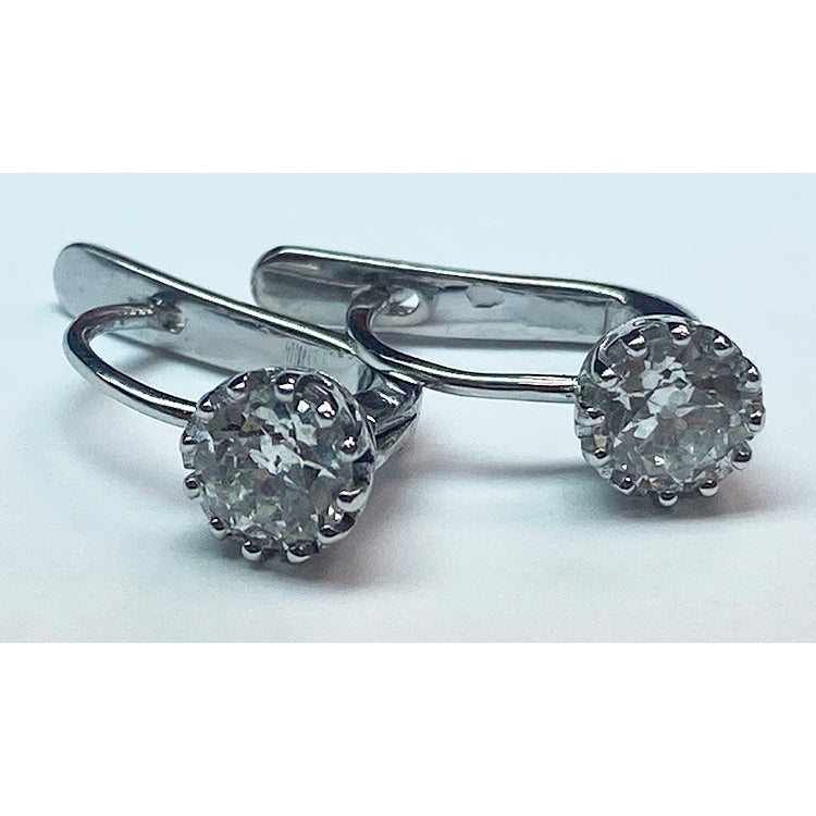 1.50 Karat alter Bergmann Cut Diamant Ohrstecker Weißgold 14K
