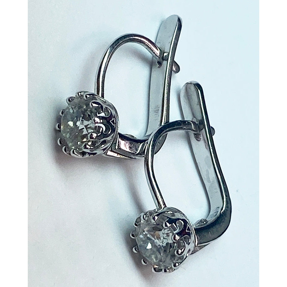 1.50 Karat alter Bergmann Cut Diamant Ohrstecker Weißgold 14K