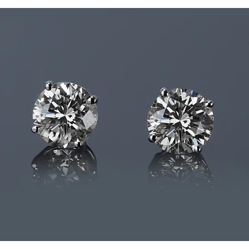 1.50 Karat runder Diamant Weißgold 14K Ohrstecker - harrychadent.ch