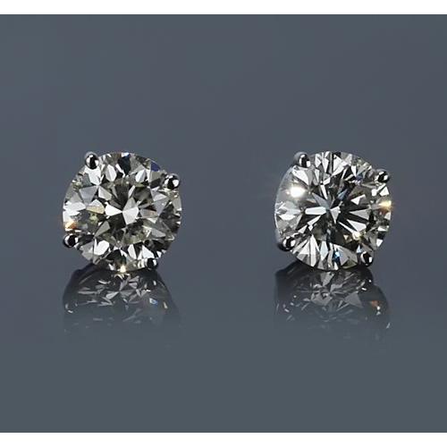 1.50 Karat runder Diamant Weißgold 14K Ohrstecker - harrychadent.ch