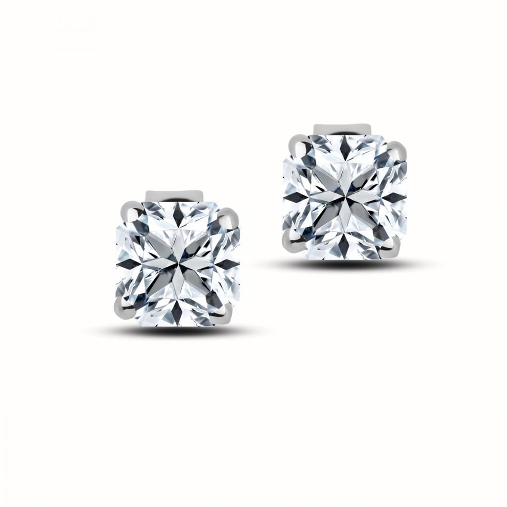 2 kt f vs1 princess cut diamant damen ohrstecker 14k weißgold