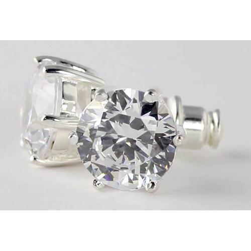 3 Karat Runde Diamant Ohrstecker Weißgold 14K