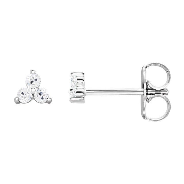 alter Bergmann Diamant Ohrstecker 6 Karat Weißgold im Rundschliff 14K - harrychadent.ch