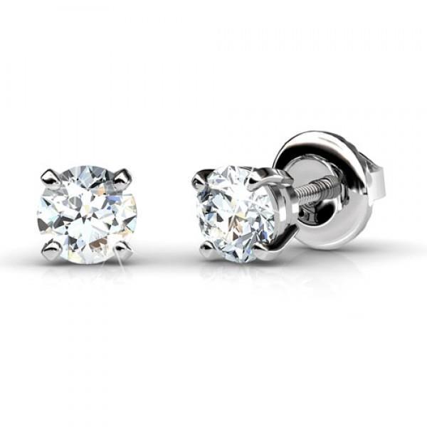 Diamant Ohrstecker 1 Karat Weißgold Damen Schmuck