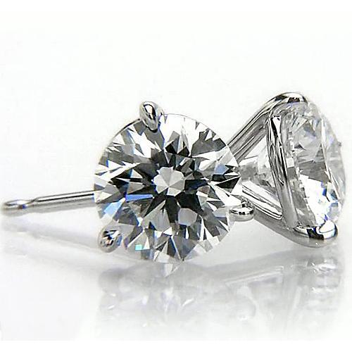 Martini Runde Diamant Ohrstecker 1,50 Karat Weißgold 14K - harrychadent.ch