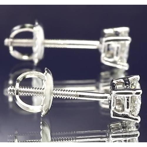 Ohrstecker 2 Karat Runder Diamant Schmuck Weißgold 14K - harrychadent.ch