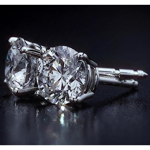 Ohrstecker 4 Karat Diamantschmuck im Rundschliff Weißgold 14K - harrychadent.ch