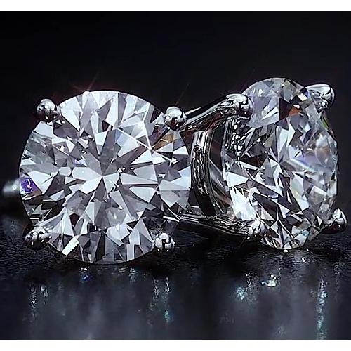 Ohrstecker 4 Karat Diamantschmuck im Rundschliff Weißgold 14K - harrychadent.ch