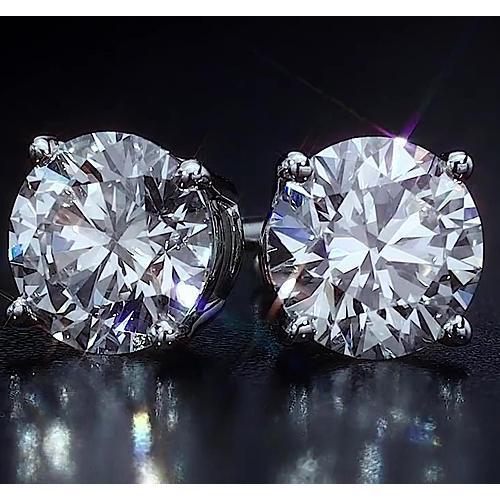 Ohrstecker 4 Karat Diamantschmuck im Rundschliff Weißgold 14K - harrychadent.ch