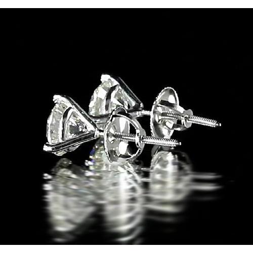 Ohrstecker Martini Set runder Diamant Weißgold 14K - harrychadent.ch