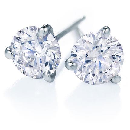 Ohrstecker mit Solitaire-Diamant im Rundschliff 2,40 Karat Weißgold 14K