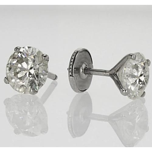 Ohrstecker runder Diamant 1,60 Karat Weißgold 14K - harrychadent.ch
