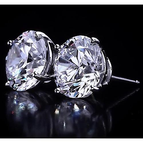 Runde Diamant Ohrstecker 4,50 Karat Weißgold 14K F Vs1 - harrychadent.ch