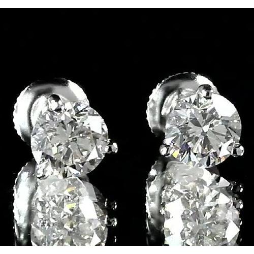 Runder Diamant Ohrstecker Martini Fassung 1.60 Karat Weißgold 14K - harrychadent.ch