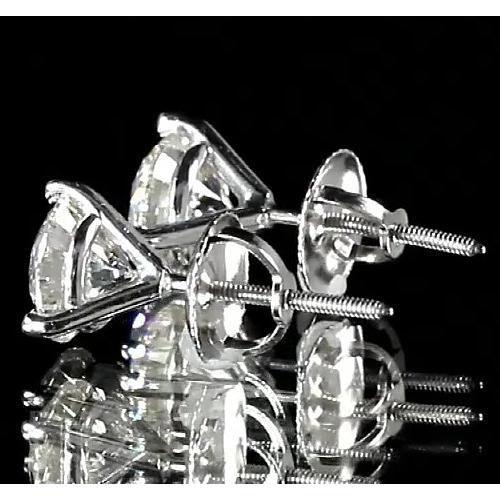 Runder Diamant Ohrstecker Martini Fassung 1.60 Karat Weißgold 14K - harrychadent.ch