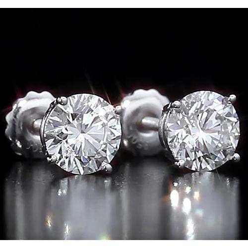 Runder Ohrstecker mit Diamanten 4,50 Karat Weißgold 14K Vs1 F - harrychadent.ch
