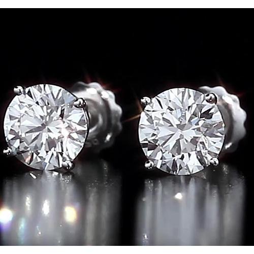 Runder Ohrstecker mit Diamanten 4,50 Karat Weißgold 14K Vs1 F - harrychadent.ch