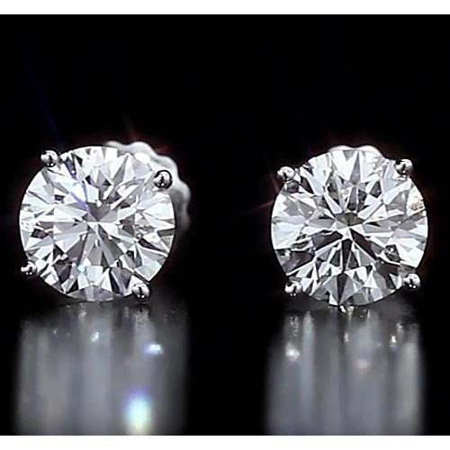 Runder Ohrstecker mit Diamanten 4,50 Karat Weißgold 14K Vs1 F - harrychadent.ch