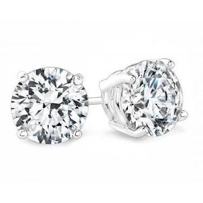 Rundschliff funkelnde 4,50 Karat Diamanten Ohrstecker 14K Gold - harrychadent.ch