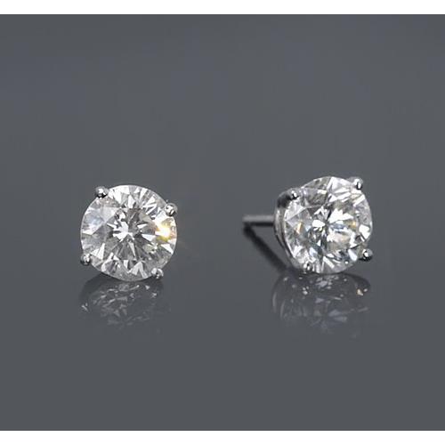 Vier Krappenfassung runder Diamant-Ohrstecker 1,50 Karat - harrychadent.ch