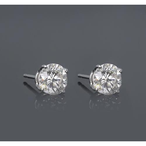 Vier Krappenfassung runder Diamant-Ohrstecker 1,50 Karat - harrychadent.ch