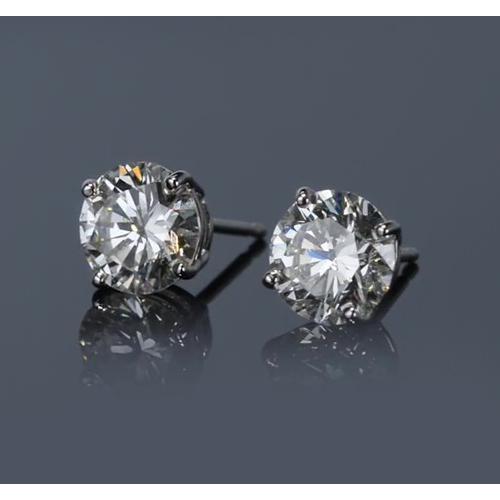 Weißgold 14K Krappen Runde Diamant Ohrstecker G Si1 2 Karat - harrychadent.ch