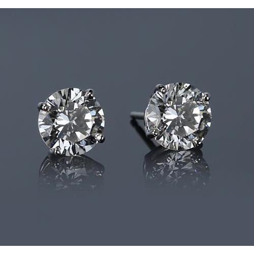 Weißgold 14K Krappen Runde Diamant Ohrstecker G Si1 2 Karat - harrychadent.ch