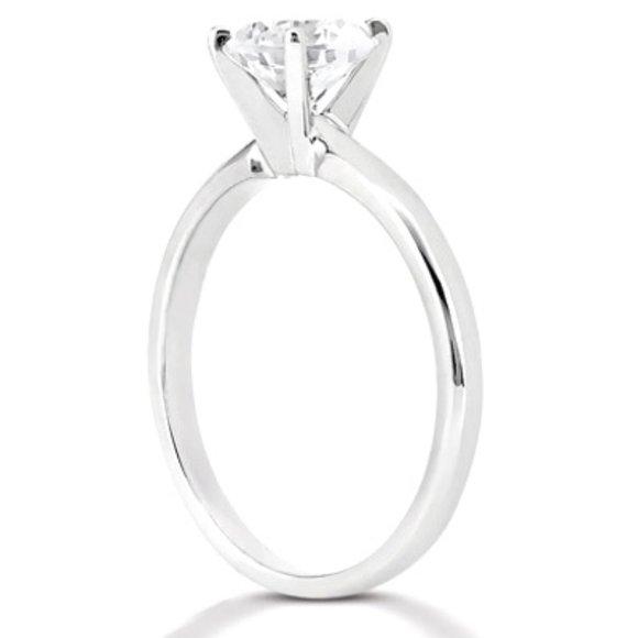 1 Karat runder Diamant-Solitär-Verlobungsring Weißgold 14K - harrychadent.ch