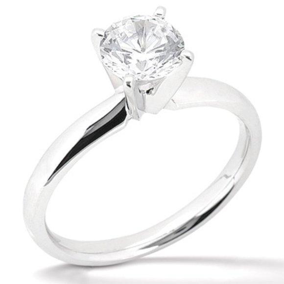 1 Karat runder Diamant-Solitär-Verlobungsring Weißgold 14K - harrychadent.ch
