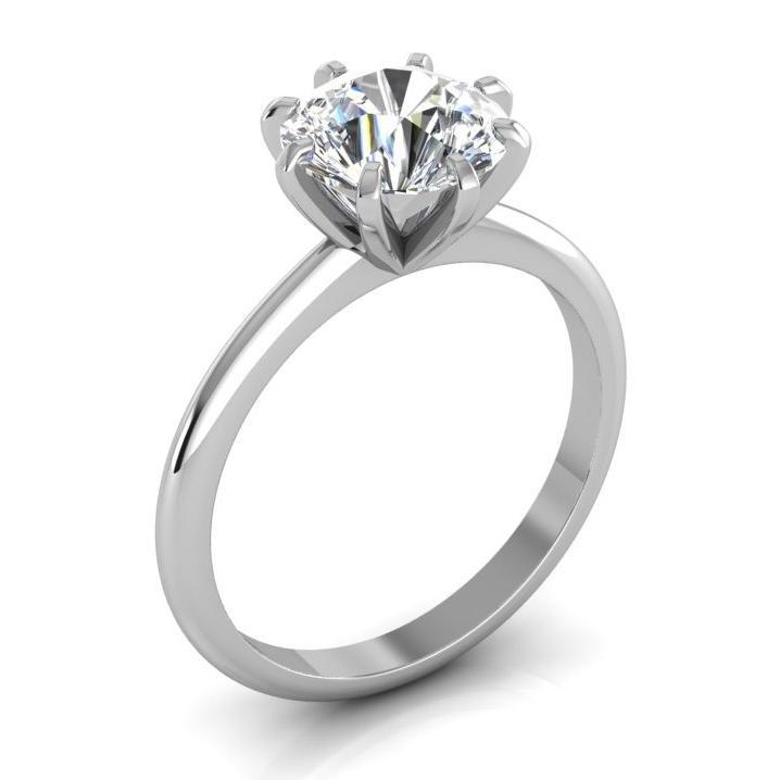 Diamant-Solitärring Old Mine Cut 2 Karat Klassisches Weißgold 14K - harrychadent.ch