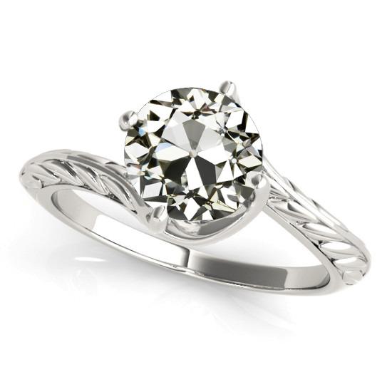Runder alter Bergmann Diamant Solitär Ring Vintage-Stil 2.50 Karat - harrychadent.ch