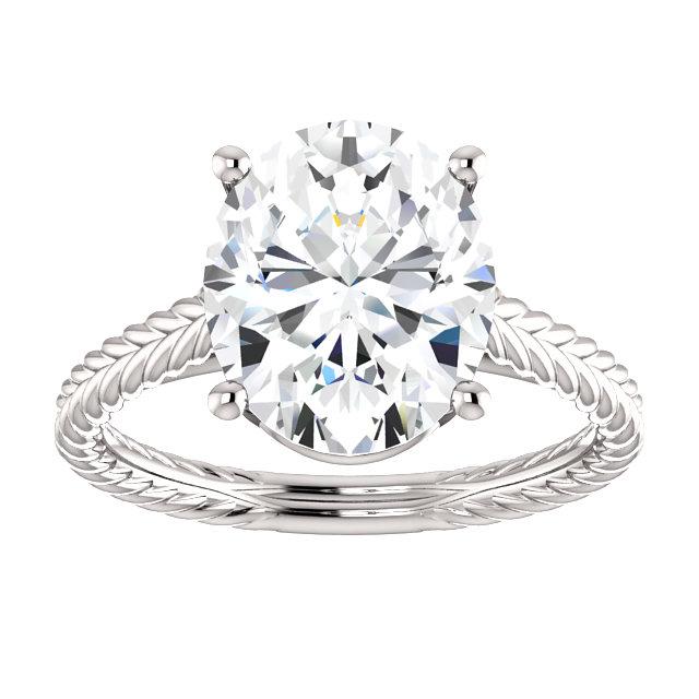 Solitaire Diamantring 4 Karat Rope Style Schaft Damen Schmuck - harrychadent.ch