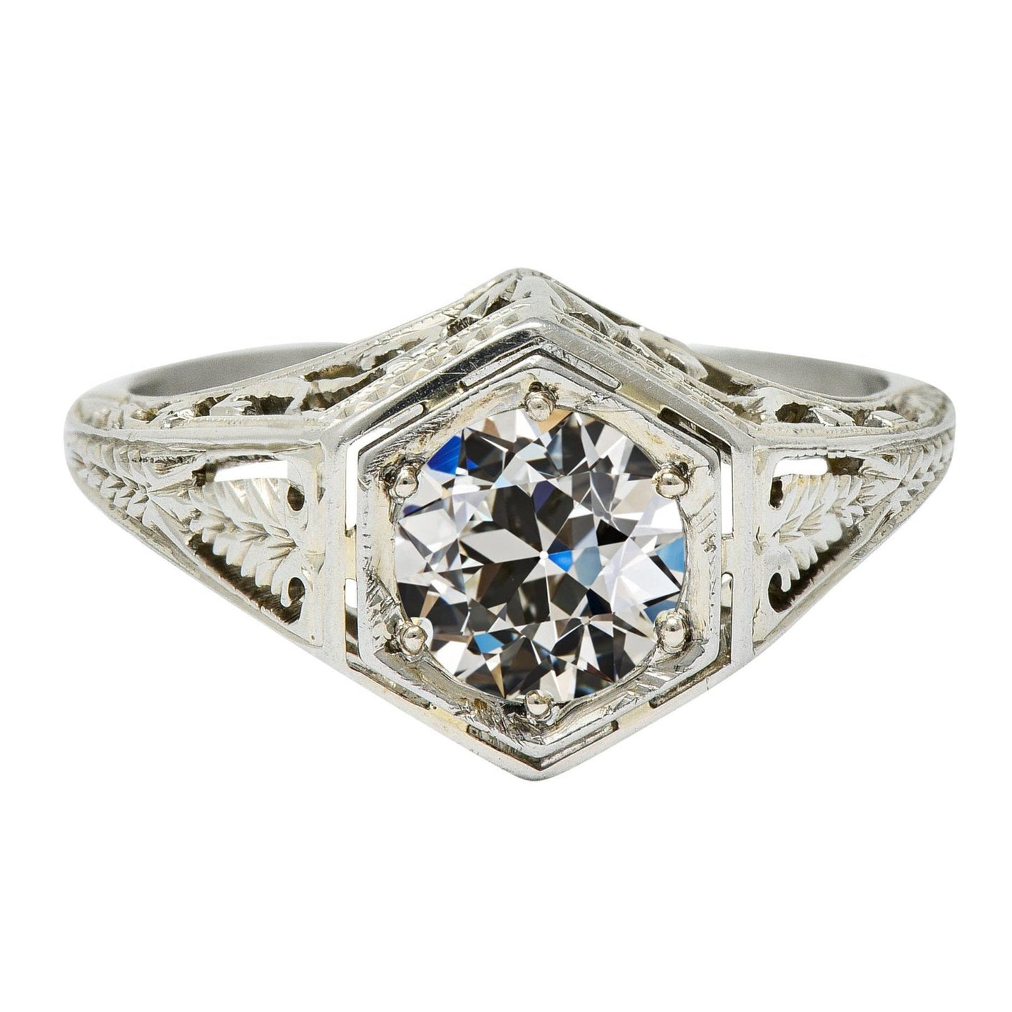 Solitaire Old Mine Cut Diamantring Filigraner Vintage-Stil 3 Karat - harrychadent.ch