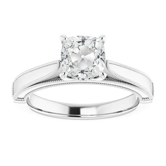 Solitaire Ringkissen alter Bergmann Diamant 3,50 Karat Milgrain Shank - harrychadent.ch