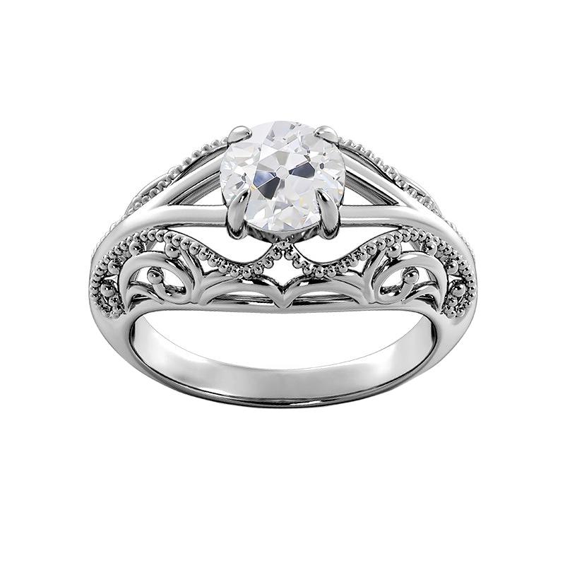Solitär Runder alter Bergmann Diamantring Vintage-Stil Split Shank 1.75 Karat - harrychadent.ch