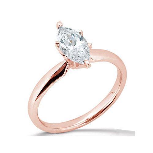 Solitär-Verlobungsring Marquise aus Roségold mit 1,50 Karat Diamanten