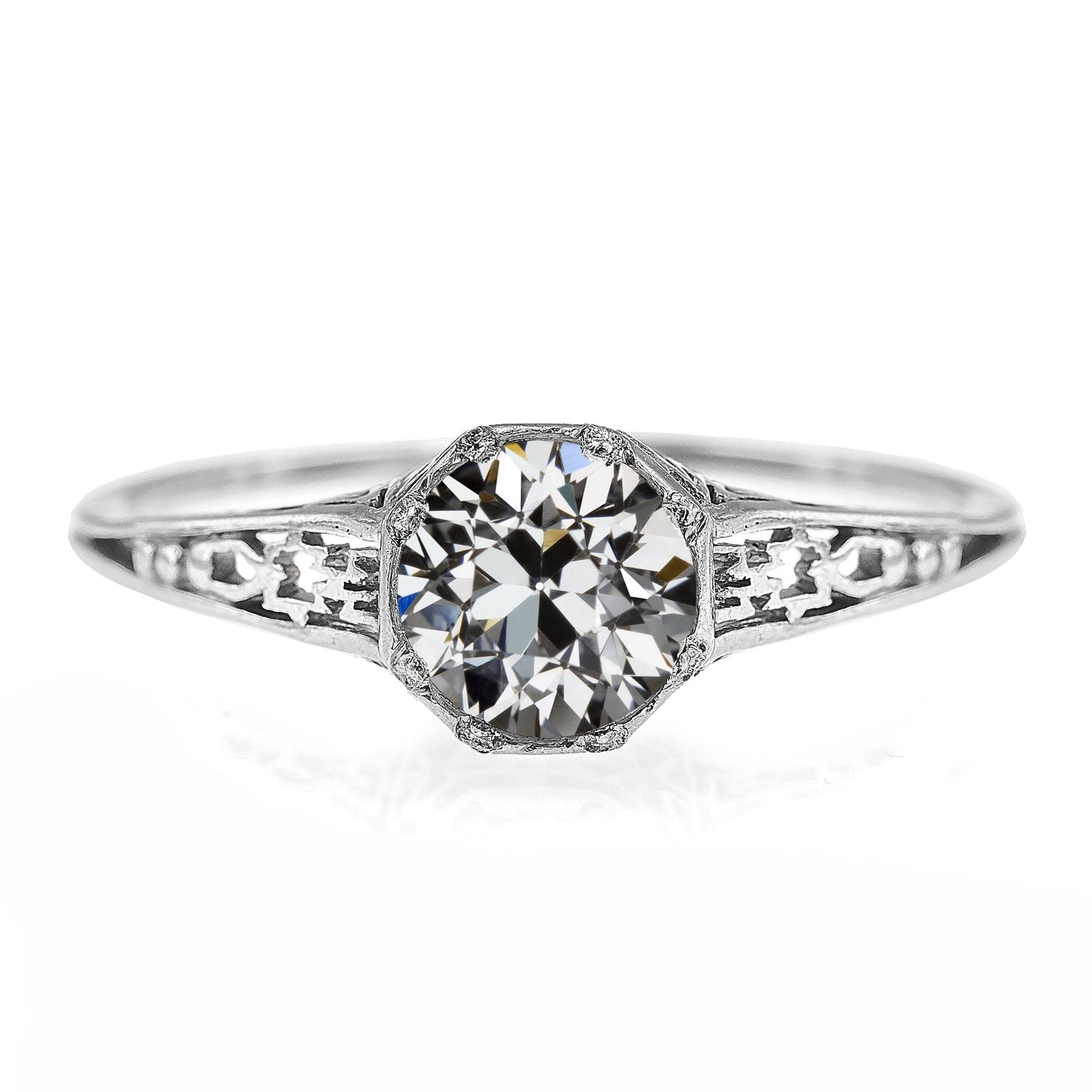 echter round diamant 2Karat ring Vorderansicht