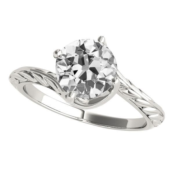 Vintage-Stil Solitärring Alter Minenschliff Diamant 2,50 Karat Gold - harrychadent.ch