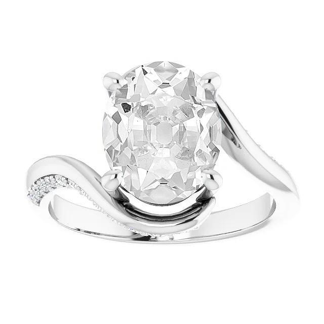 Ovaler alter Minenschliff Diamantring Twisted Style Krappenset 8,25 Karat - harrychadent.ch