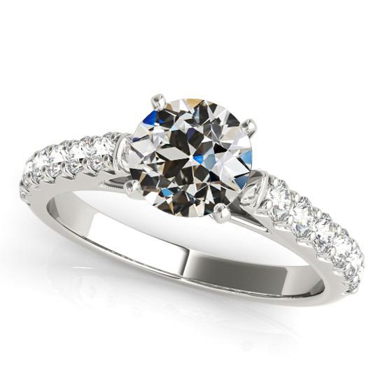 Solitär-Ring mit Akzenten alter Bergmann Diamant-Zinken-Set 4 Karat - harrychadent.ch