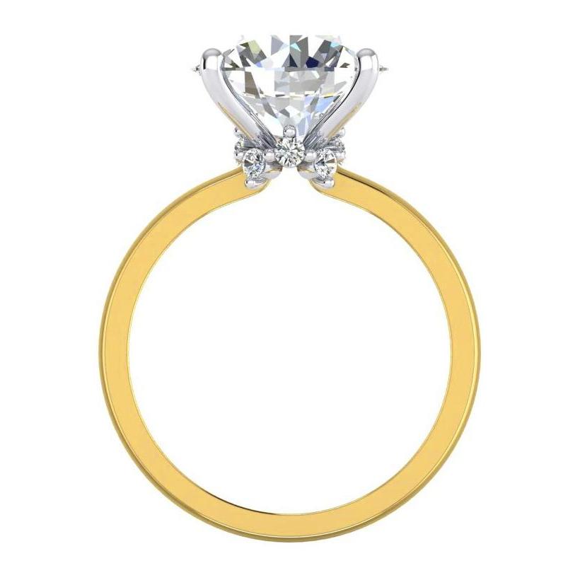 Zweifarbiger Solitärring mit Akzenten 4,50 Karat Gold-Diamant-Schmuck - harrychadent.ch