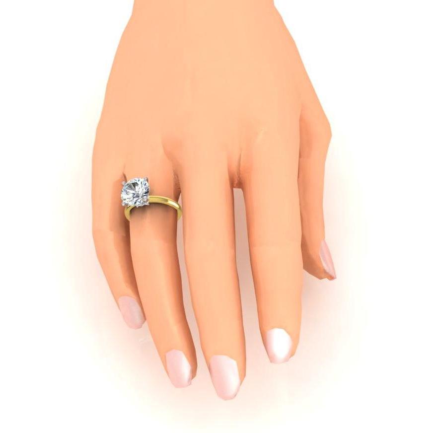 Zweifarbiger Solitärring mit Akzenten 4,50 Karat Gold-Diamant-Schmuck - harrychadent.ch