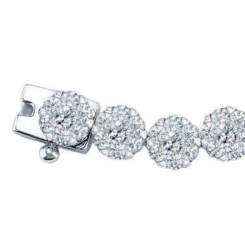 20 Karat weißer runder Diamant Tennisarmband Weißgold Schmuck