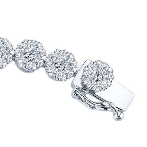 20 Karat weißer runder Diamant Tennisarmband Weißgold Schmuck