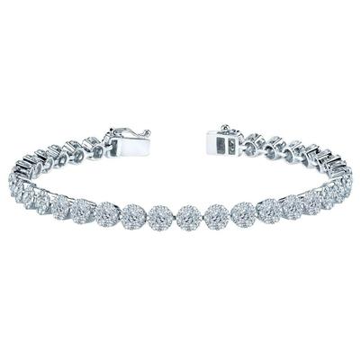 20 Karat weißer runder Diamant Tennisarmband Weißgold Schmuck