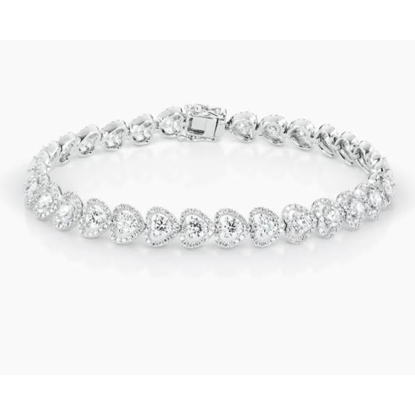 3.35 Karat Brillantschliff Diamanten Damenarmband Gold Weiß 14K - harrychadent.ch
